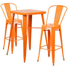 23 75 Inch Square Metal Indoor Outdoor Bar Table Set With 2 Barstools Outdoor Bar Table Bar Table Sets Metal Pub Table