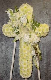 Standard price shown is for a 2ft tribute arrangement. White Cross Funeral Flowers In Ware Ma Otto Florist Gifts