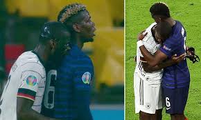 — maximilian peter schmidt (@riotmaxthex) june 15, 2021 the german, who was wearing the kind of face mask that belgium midfielder kevin de bruyne will have to don after rudiger broke his eye socket in the champions league final, responded by appearing to put his arms around pogba and grasp at his chest. Euro 2020 Rudiger Will Not Face Any Action Over Biting Pogba Incident Qlur