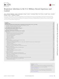 Pdf Respiratory Infections In The U S Military Recent Experience And Control