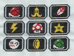 Mario Kart Item Sprites Cross Stitch Embroidery Cross Stitch Cross Stitch Patterns
