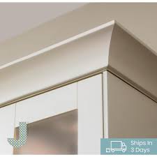 Hampton Bay 96 In X 3 25 In X 5 In Cove Crown Molding With Integrated Cleated In Vanilla White Ccm96 Ws The Home Depot In 2020 Kitchen Cabinet Crown Molding Crown Molding