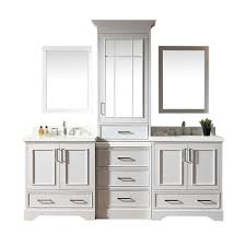 stafford white wood 85 inch double sink