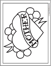 Floral alphabet letters coloring pages in this section, you'll find printable letters in a gorgeous floral font to color in. Happy Mother S Day Coloring Picture Heart Flowers Banner