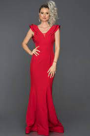 Kirmizi V Yaka Balik Abiye Elbise Ab7587 Elbise The Dress Resmi Elbise