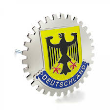 The german national emblem, or coat of arms, is a black eagle on a yellow background. Deutschland Grille Emblem Badge W Braket For Porsche Bmw Vw Mercedes Kaferlab