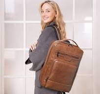 Amazon.com: Shrrie Leather Laptop Backpack for Women and Men ...