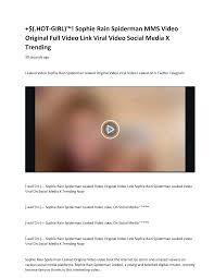 HOT-GIRL)™! Sophie Rain Spiderman MMS Video Original Full Video Link Viral  Video Social Media X Trending