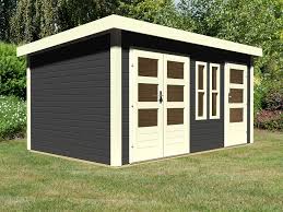 Gartenhaus Zweiraumhaus Appelhorn 2 28 Mm Terragrau In 2020 Gartenhaus Haus Flachdach Gartenhaus