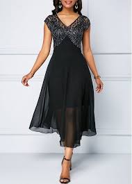 Cap Sleeve Lace Patchwork Chiffon Dress In 2020 Shop Casual Dresses Chiffon Dress Women S Fashion Dresses
