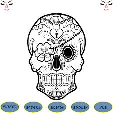 Beautiful sugar skull woman illustration. Halloween Sugar Skull Svg Sugar Skull Headband And Flowers Svg Sugar Skull Vector Sugar Skull Logo