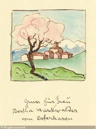 Hermann Hesse S Watercolor Painting Peach Tree Illyustracii Plakat