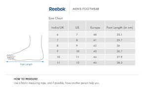 Reebok Sizing Chart Shoes Tecniasteel Com