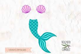 Download Mermaid Tail Clam Shell Cut File In Svg Dxf Png Pdf Formats By Svgbrewerydesigns Thehungryjpeg Com