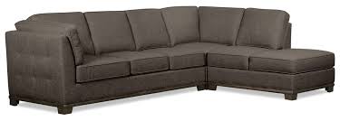 This sectional is covered in a rich chocolate color covered bonded leather. Oakdale 2 Piece Linen Look Fabric Right Facing Queen Size Sofa Bed The Brick
