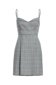 Renamed Clothing Plaid Spaghetti Strap Dress Dresses Gray Plaid Dress Clothes
