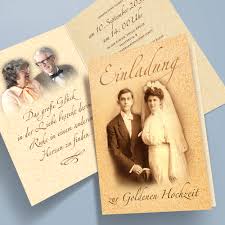 Die goldene hochzeit ist ein ganz besonderer grund zum feiern. Einladungskarten Goldene Hochzeit Mit Ihren Bildern 1001karte De