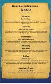 Lunch Specials February 2019 Kingfish Restaurants
