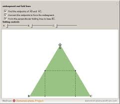 The Sum Of The Interior Angles Of A Triangle Equals 180 Degrees By Paper Folding Wolfram Demonstrations Project Paper Folding Teaching Math Stars Classroom