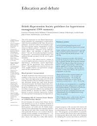 Pdf British Hypertension Society Guidelines For