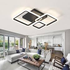 Lustra LED 88W Three Square Black SMART Echivalent 400W Telecomanda