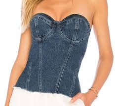 You can wear corsets to wear with jeans while going to the office, attending a party or even while working out at the gym or just running errands feel free to also browse the website for your other fashion and clothing needs. Copy Bella Hadid S Denim Corset Top Fashion