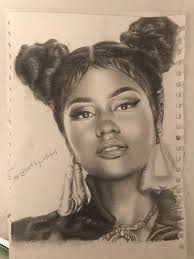 Nicki Minaj Pencil Drawing Nicki Minaj Drawing Rihanna Drawing Evans Art