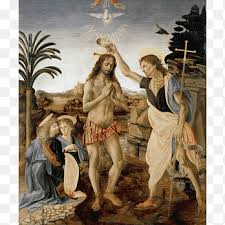 But in art through the ages, the putto has been a curious little figure, often reflecting philosophy, theology and literature of the time. The Baptism Of Christ Uffizi Tobias And The Angel Renaissance Painting Painting Painting Religion Png Pngegg