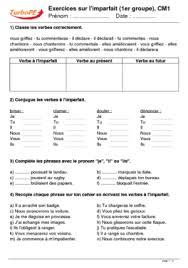 L'exercice conjugaison cm1 est tout à fait complet. Exercices Sur L Imparfait 1er Groupe Cm1