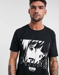 Show off your anime pride with the latest anime apparel! New Look Anime Girl Print T Shirt In Mid Black Asos