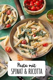 Pasta Mit Spinat Und Ricotta Rezept Rezept Pasta Mit Spinat Nudelgerichte Vegetarische Nudelgerichte