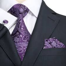 Purple Paisley Necktie Set Jpm1861w Mens Silk Ties Necktie Set Wedding Suits Men