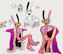281875 - safe, artist:minhthu32488966, jax (the amazing digital circus),  kinger (the amazing digital circus), animate object, fictional species,  lagomorph, mammal, rabbit, anthro, plantigrade anthro, the amazing digital  circus, chess piece, duo, duo