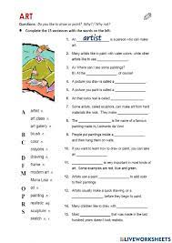 art vocabulary exercise