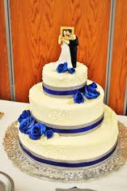 I Like The Idea Of A Simple Cake With Blue And Silver Ribbon Wedding Cakes Blue Silver Wedding Cake Wedding Cake Inspiration