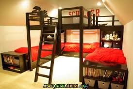 غرف نوم شباب بيضاء رمادي حمراء تصاميم تحفة بكل الألوان