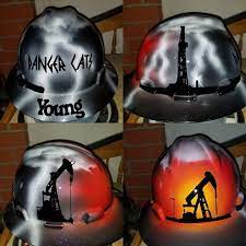 Oilfield Hard Hats Completed By Zimmerdesignz Com Get Your Hard Hat Painted Your Way Zimmerdesignz Inspirepaints Hardha Custom Hard Hats Hard Hats Oil Logo