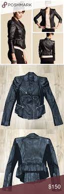Xs Bebe Black Moto Peplum Real Leather Jacket Real Leather Jacket Leather Jacket Jackets