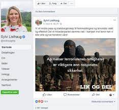 Hadd dohányozzanak és igyanak az emberek! Sylvi Listhaug Slettet Omdiskutert Bilde Fra Facebook Adressa No