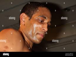 Wayne Alwan-Arab (blue shorts) defeats Ian Eldridge in a Middleweight  boxing contest at York Hall, Bethnal Green, pormoted by Left Jab