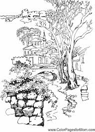 Landscape coloring page from forest category. Free Adult Coloring Pages Landscapes Coloring Home