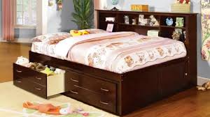 Full bed frame with headboard shelves. Full Size Bed With Bookcase Headboard Ideas On Foter