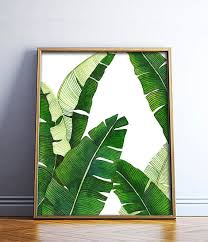 I just love the colors on this and the striking pattern on the leaf! Banana Leaf Poster Printable File Palm Art Palm Illustration Banana Leaf Tropical Plant Beverly Hills Extra Large Oversized Art Leaf Art Art Art Prints