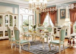 European Style Solid Wood Dining Room Set Home Furniture Sets With Wine Cabinet Phi Dining Room Furniture Sets Solid Wood Dining Room Wood Dining Room Table