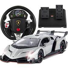 Amazing detail and design make each of these rc lamborghini a pleasure to own and control. Best Choice Products 1 14 Scale Wheel Remote Control Luxury Lamborghini Veneno Rc Car Toy For Kids W Gravity Sensor Engine Sounds Head And Rear Lights Opening Door Silver Buy Online In