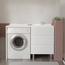 Meuble avec vasque kali ii. Caisson Vasque A Droite Kora Ll 124d Blanc Hors Miroir Et Ll Unesalledebain