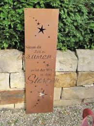 Edelrost Spruchtafel Weg Zu Den Sternen Wandtafel Metallschild Gartenschild Rost Edelrost Dekoration Gartendekoration