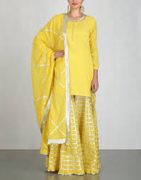 Yellow Kurta And Sharara Set Sharara Designs Indian Designer Outfits Sharara