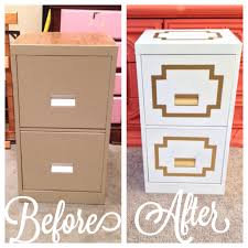 White Gold File Cabinet Before And After Filing Cabinet Furniture Hacks Cool Office