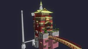 Spirited Away Bath House 3d Model By Tania Salla Taniast97 7a55bd1 Sketchfab At the center of the town is a bathhouse where these creatures go to relax. spirited away bath house 3d model